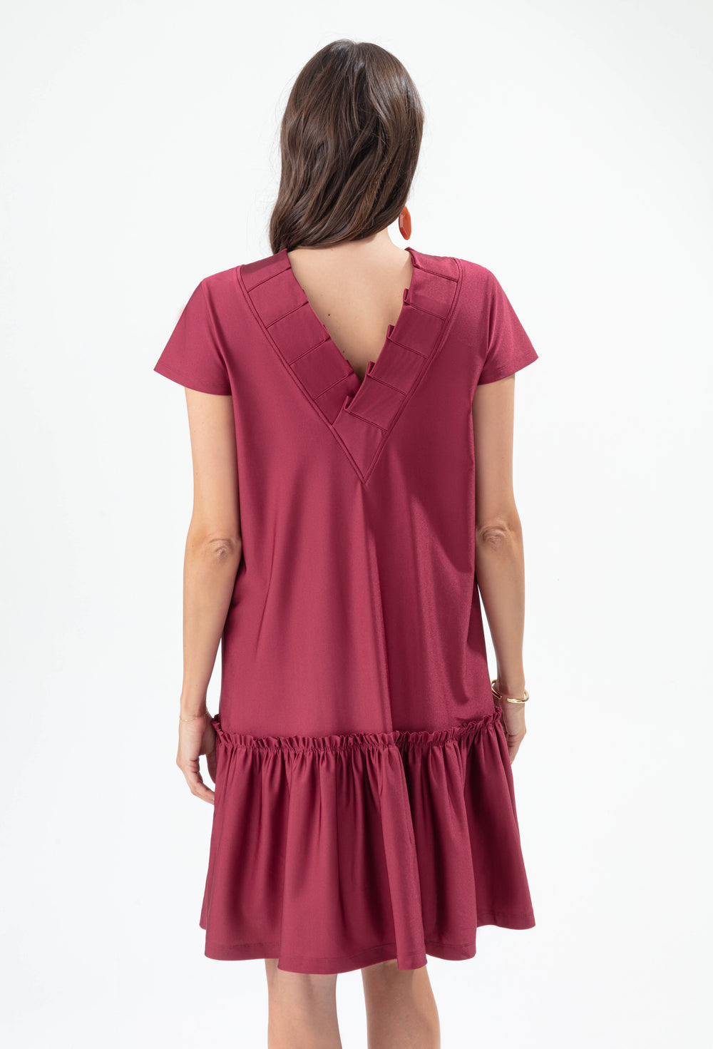 Robe Gemme cherry nacrée en jersey technique 4