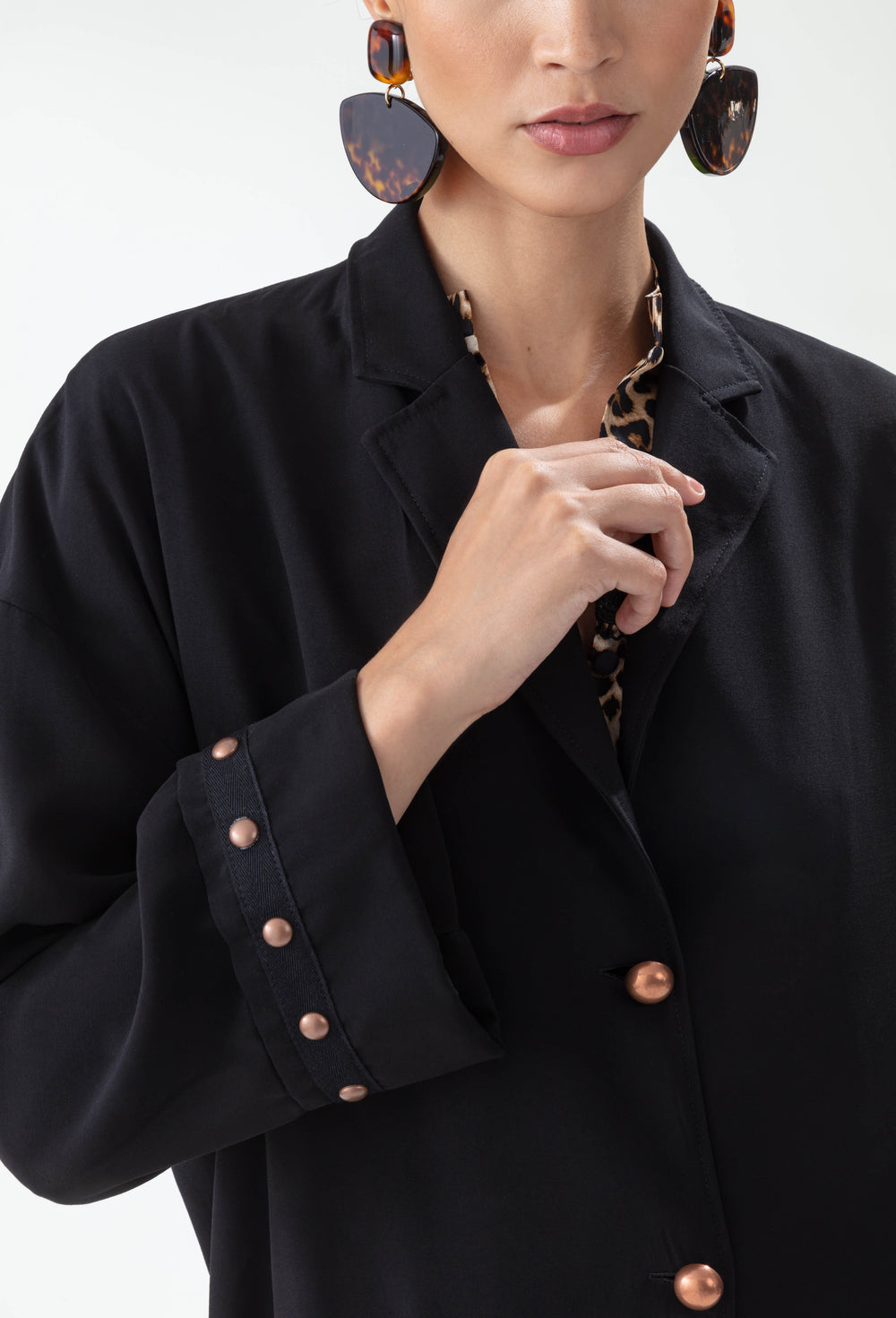 Veste mi-saison Panthera noir avec doublure léopard 4