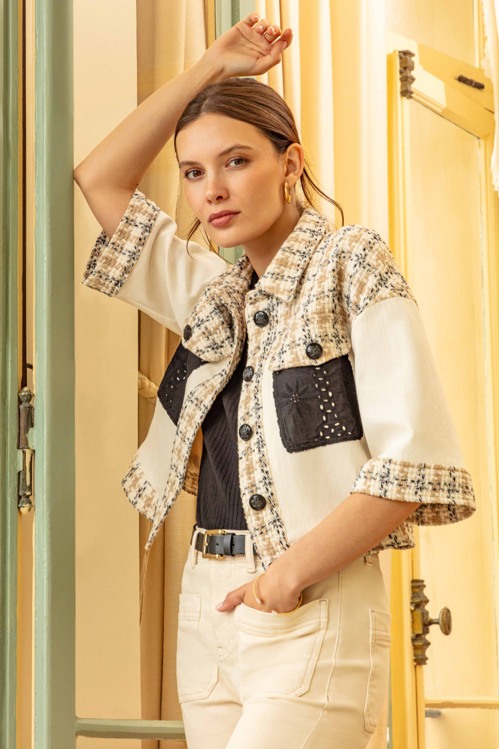 Veste manches courtes Marlon en tweed 5