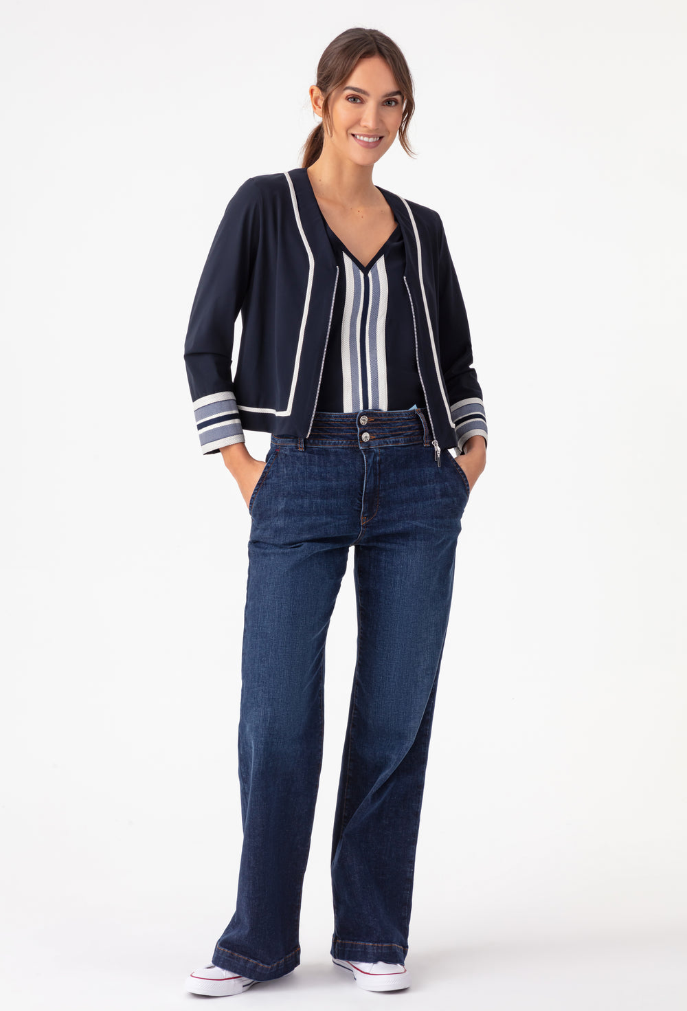 Jean large Monroe bleu en coton 5