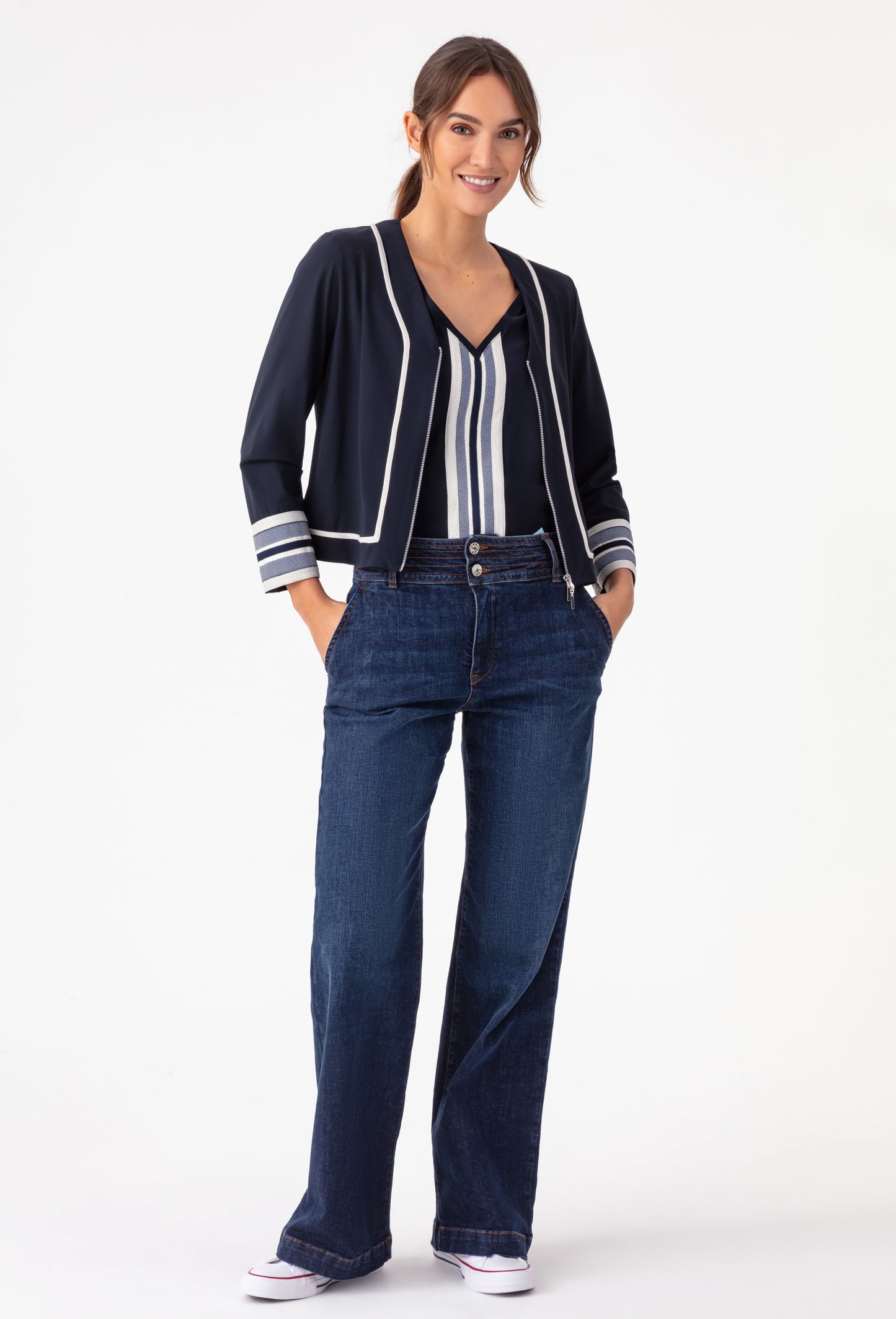 Jean large Monroe bleu en coton 5