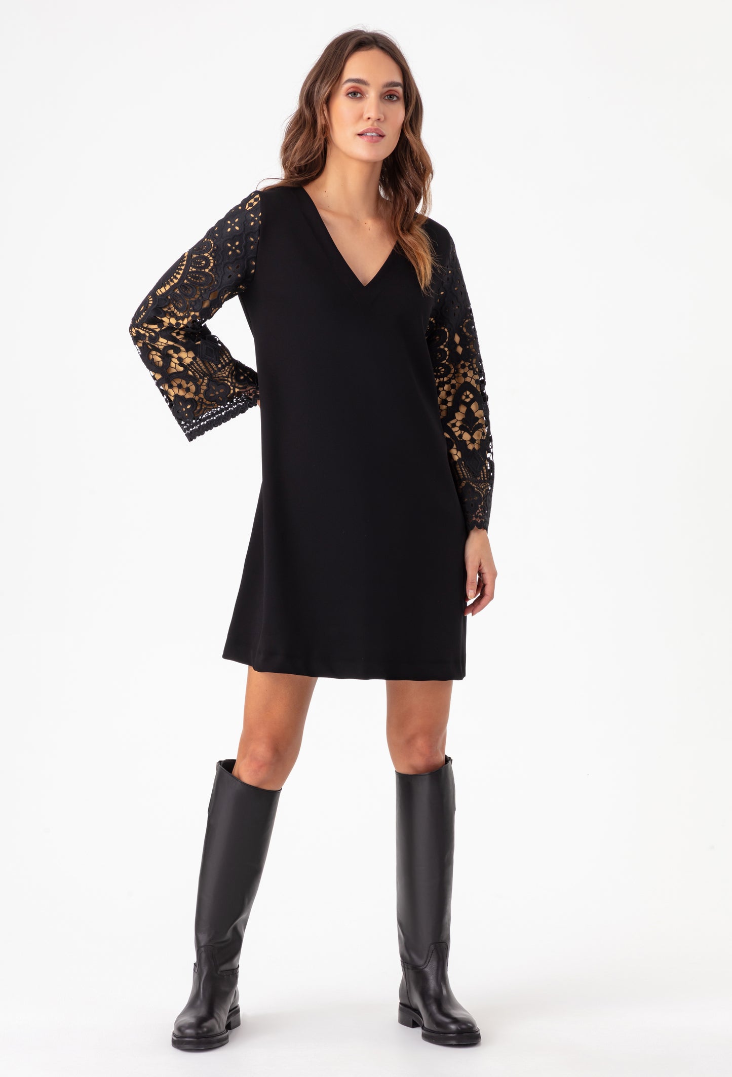 Robe droite Hind bi-matière 1