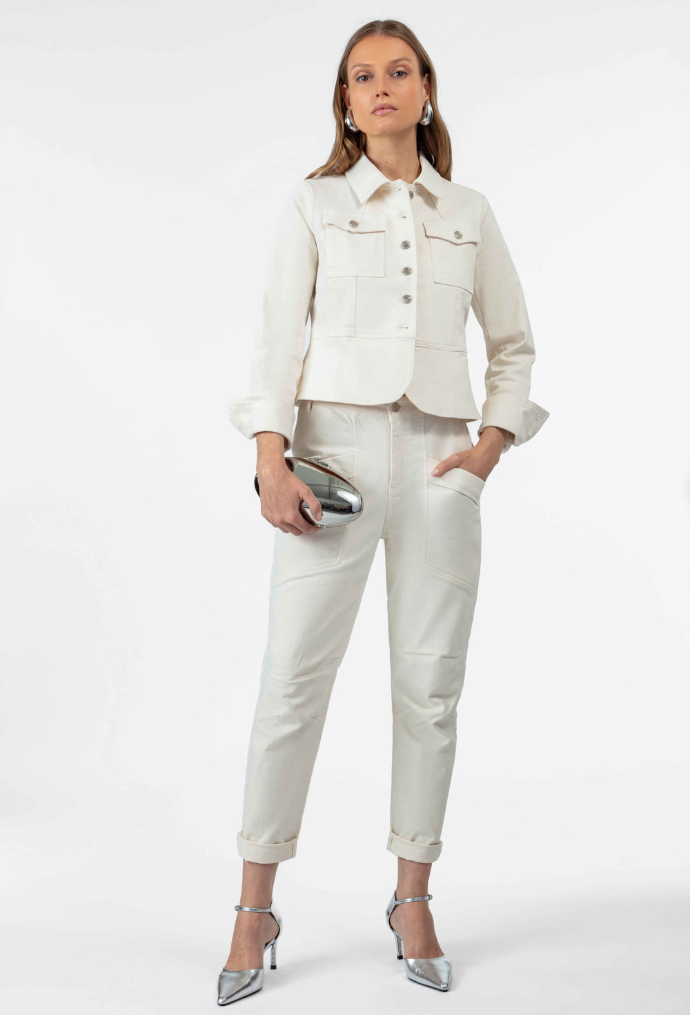 Veste Cassio en jean vanille 5