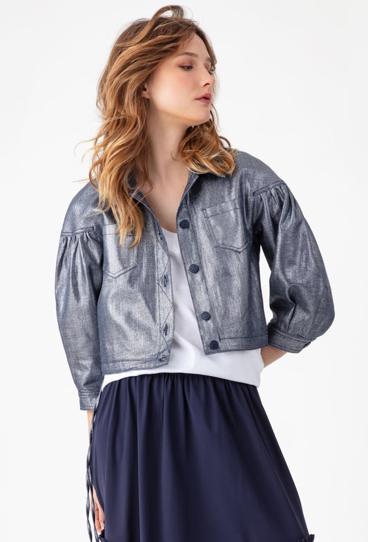 Blouson lamé argent Selene 7