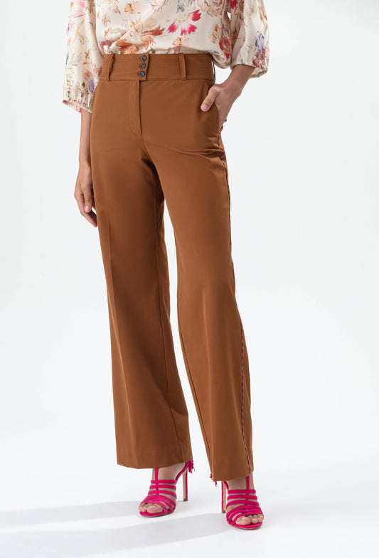 Pantalon Shiva caramel coupe droite 3