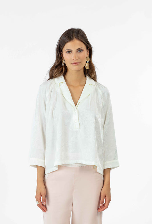 Blouse Maggie en jacquard écru 1