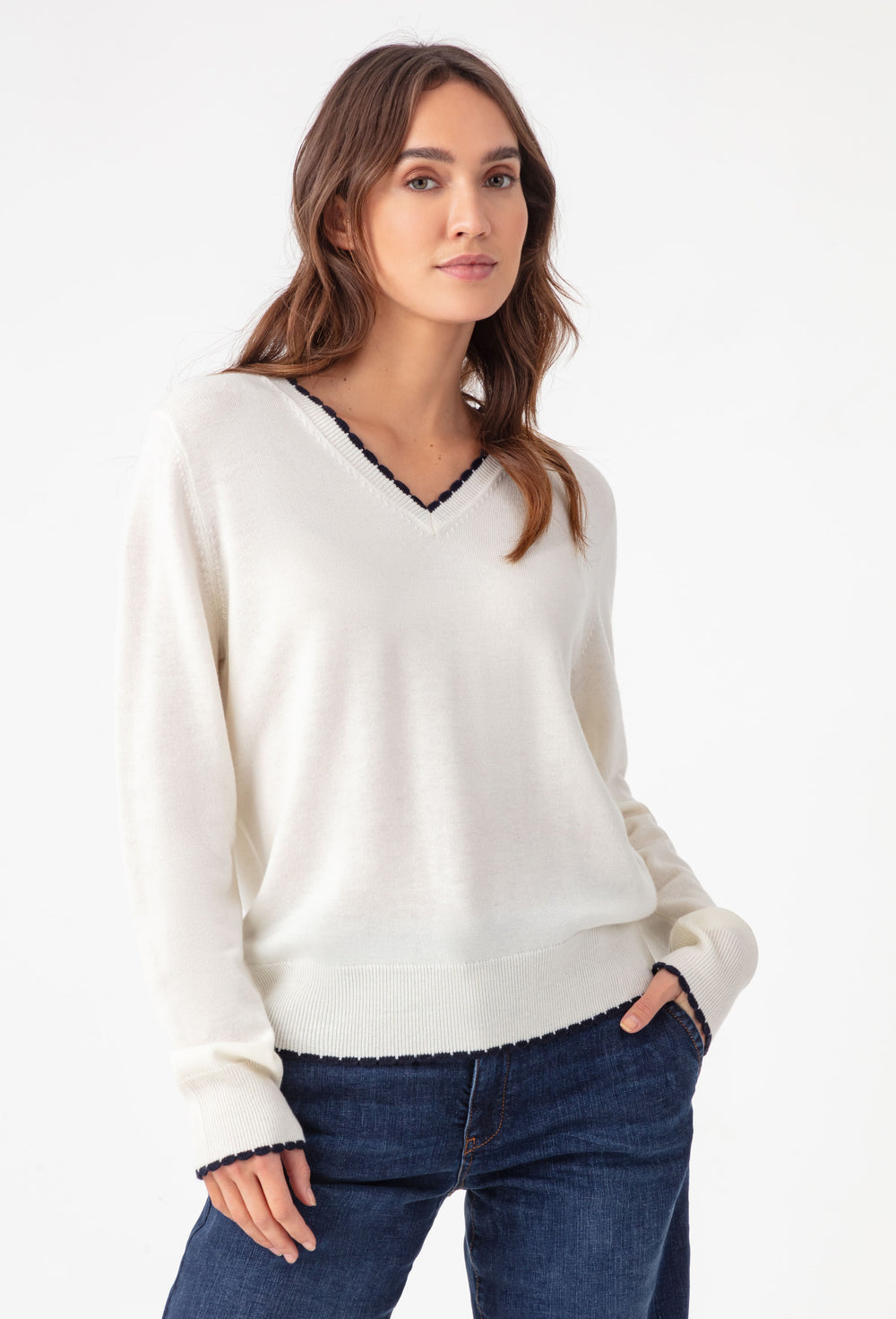 Pull Eugenie en laine blanc 1
