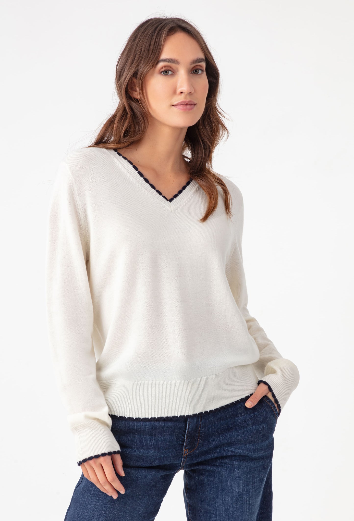Pull Eugenie en laine blanc 1
