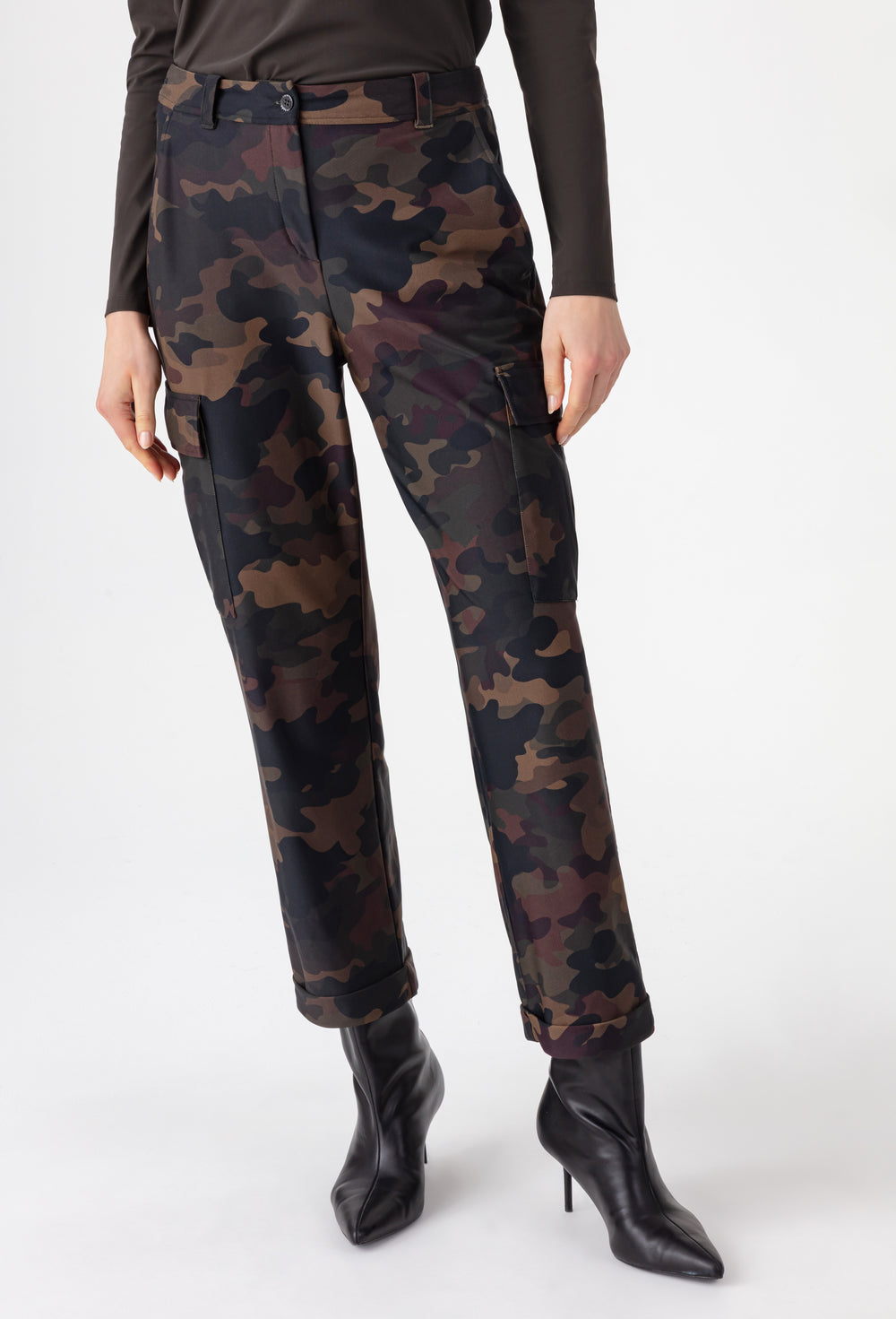 Pantalon cargo Amaury en jersey technique imprimé militaire 2