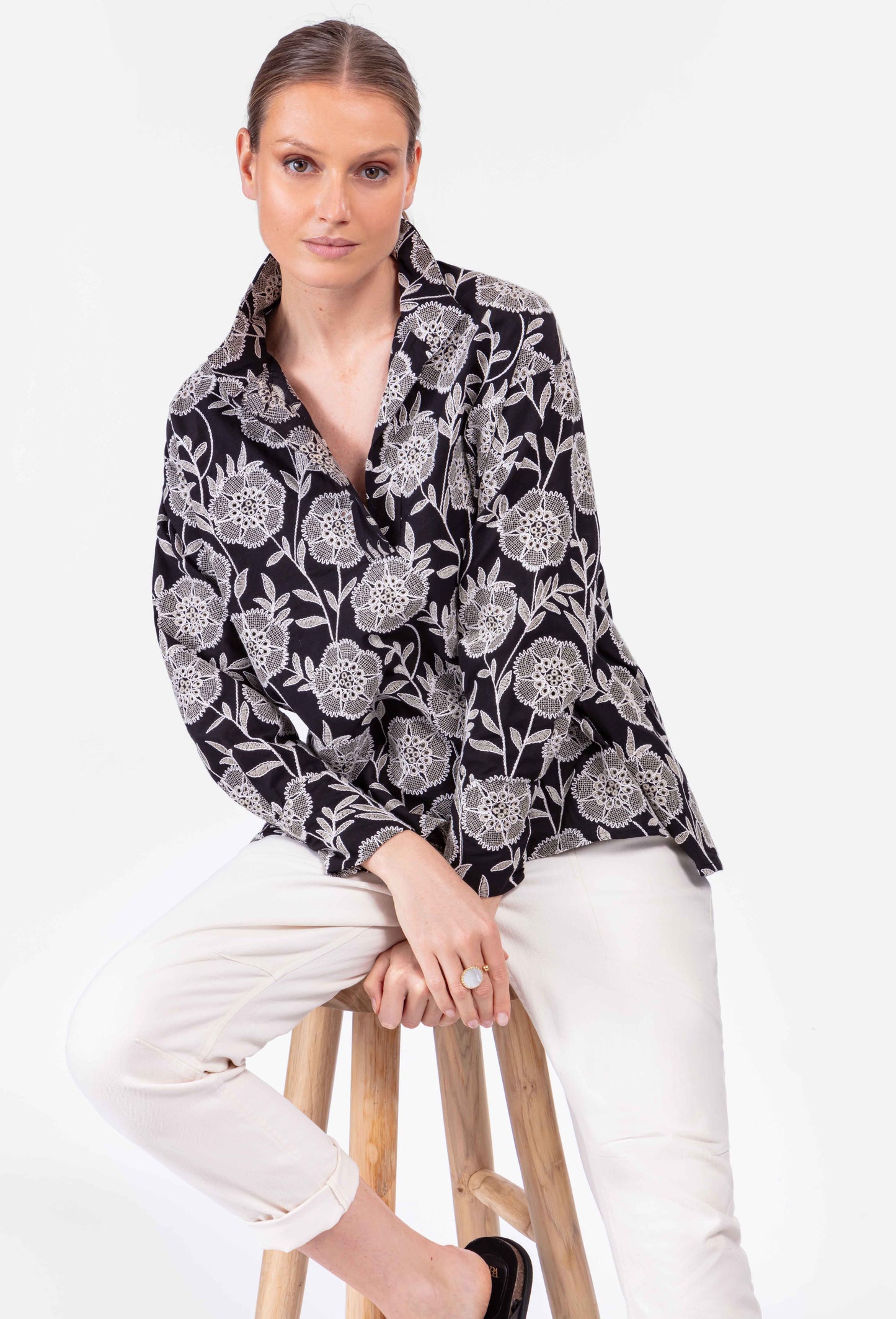 Blouse Lyse en popeline brodée 1