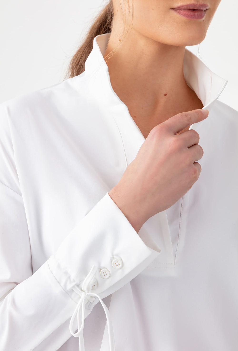 Blouse blanche Chrissy en jersey technique 2