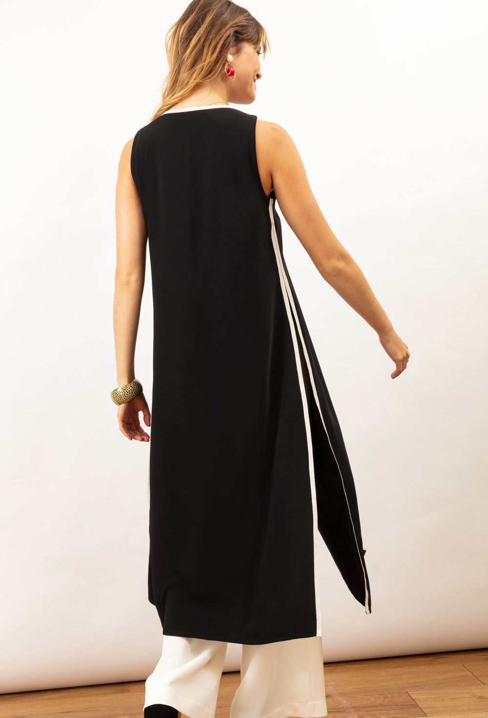 Gilet long Isabella noir 4