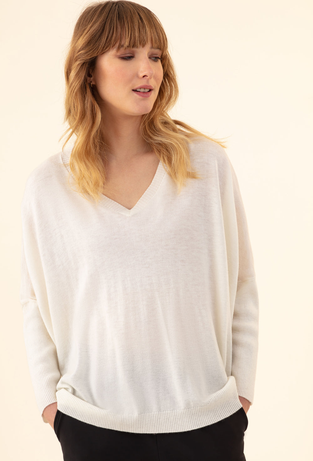Pull Tobby écru 50% laine 1