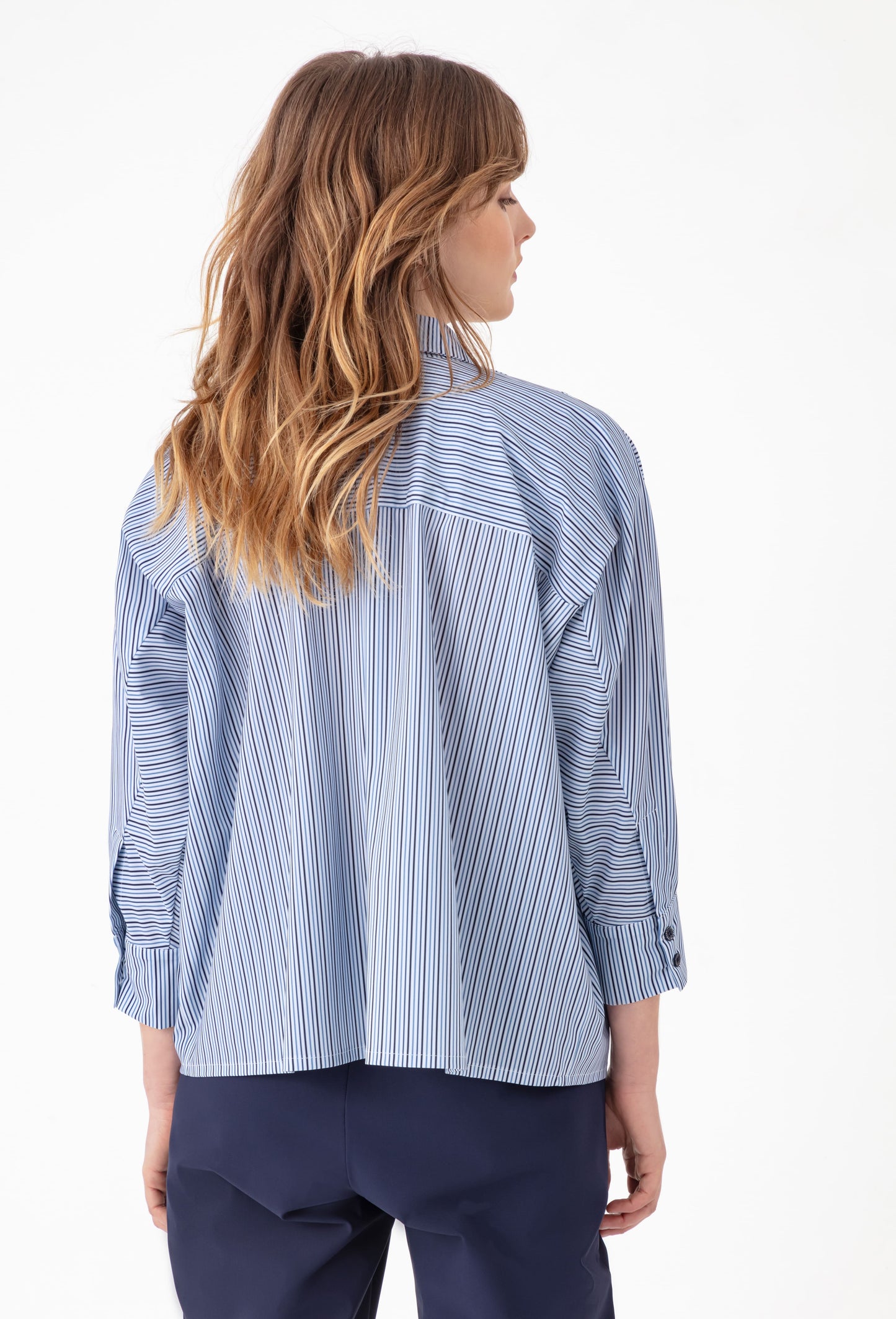 Chemise oversize Nedak en jersey technique à rayures 3
