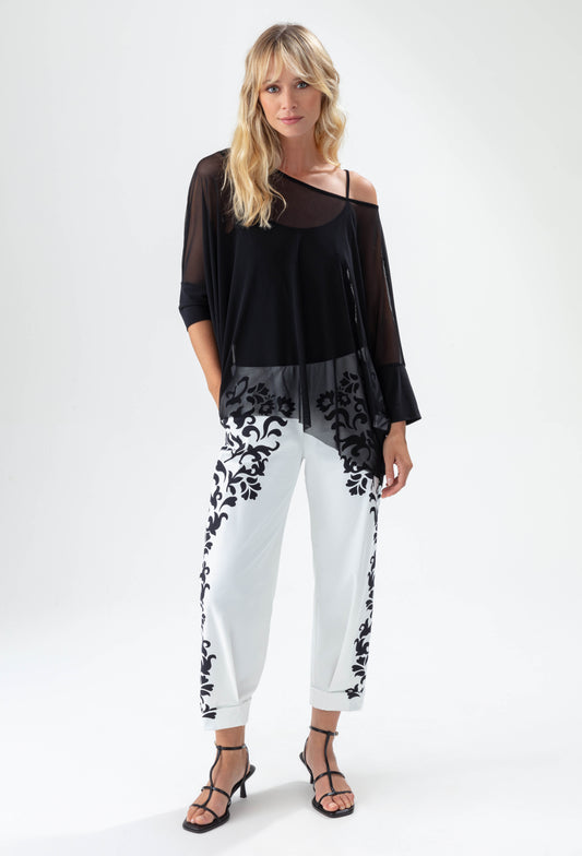 Pantalon Luvuma en jersey technique noir et blanc 1