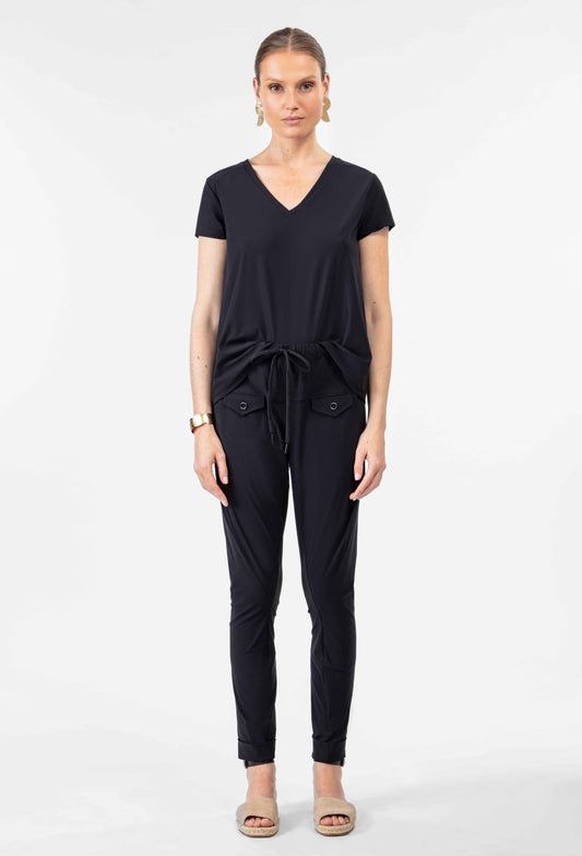 Pantalon Pop Noir en jersey technique 1