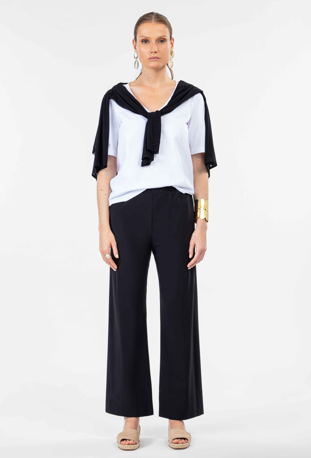 Pantalon Hera noir en jersey technique 1