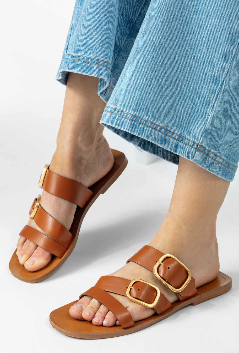 Sandales plates en cuir  DANAE 2