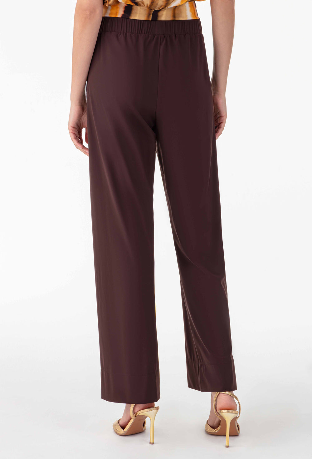 Pantalon Hera marron en jersey technique 4