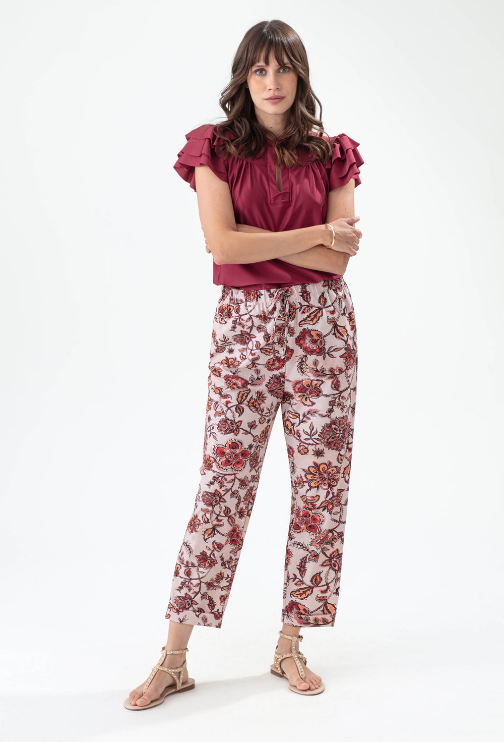 Pantalon Eternité  imprimé blossom en jersey technique 1