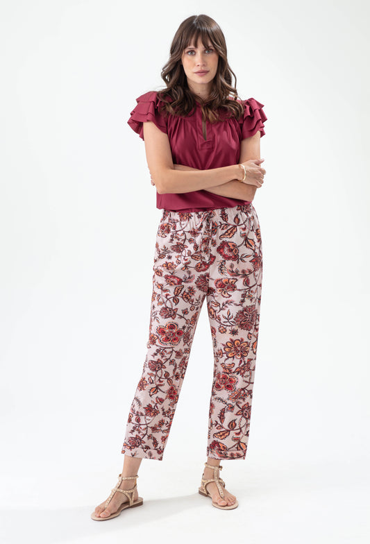 Pantalon Eternité  imprimé blossom en jersey technique 1