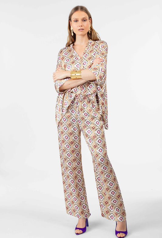 Pantalon fluide Ronan en satin 1