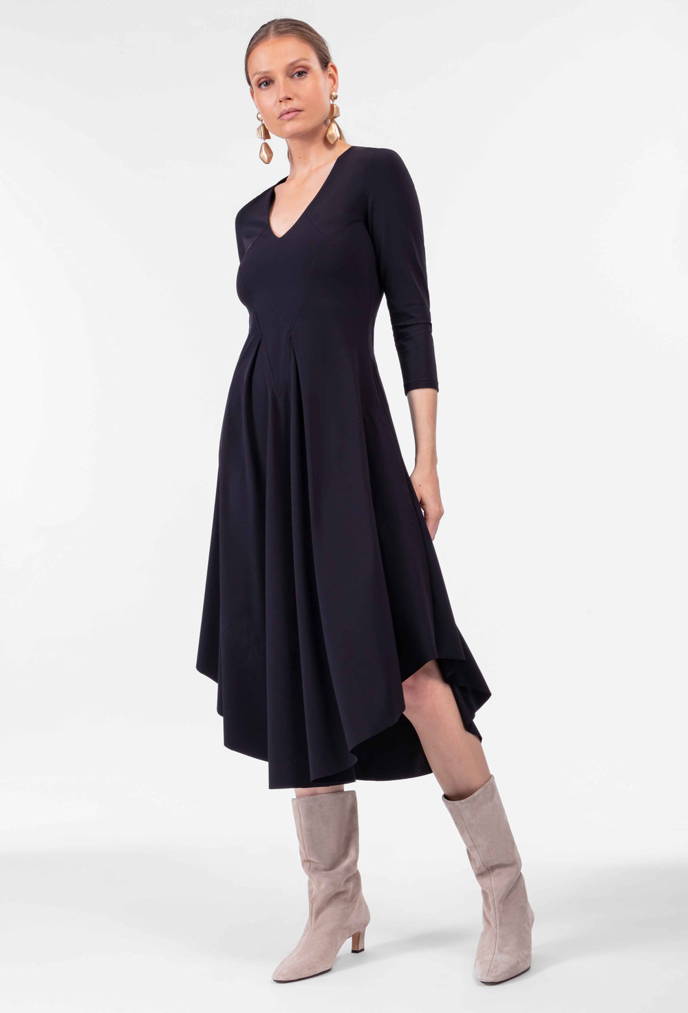 Robe Sacha en jersey technique noir 5