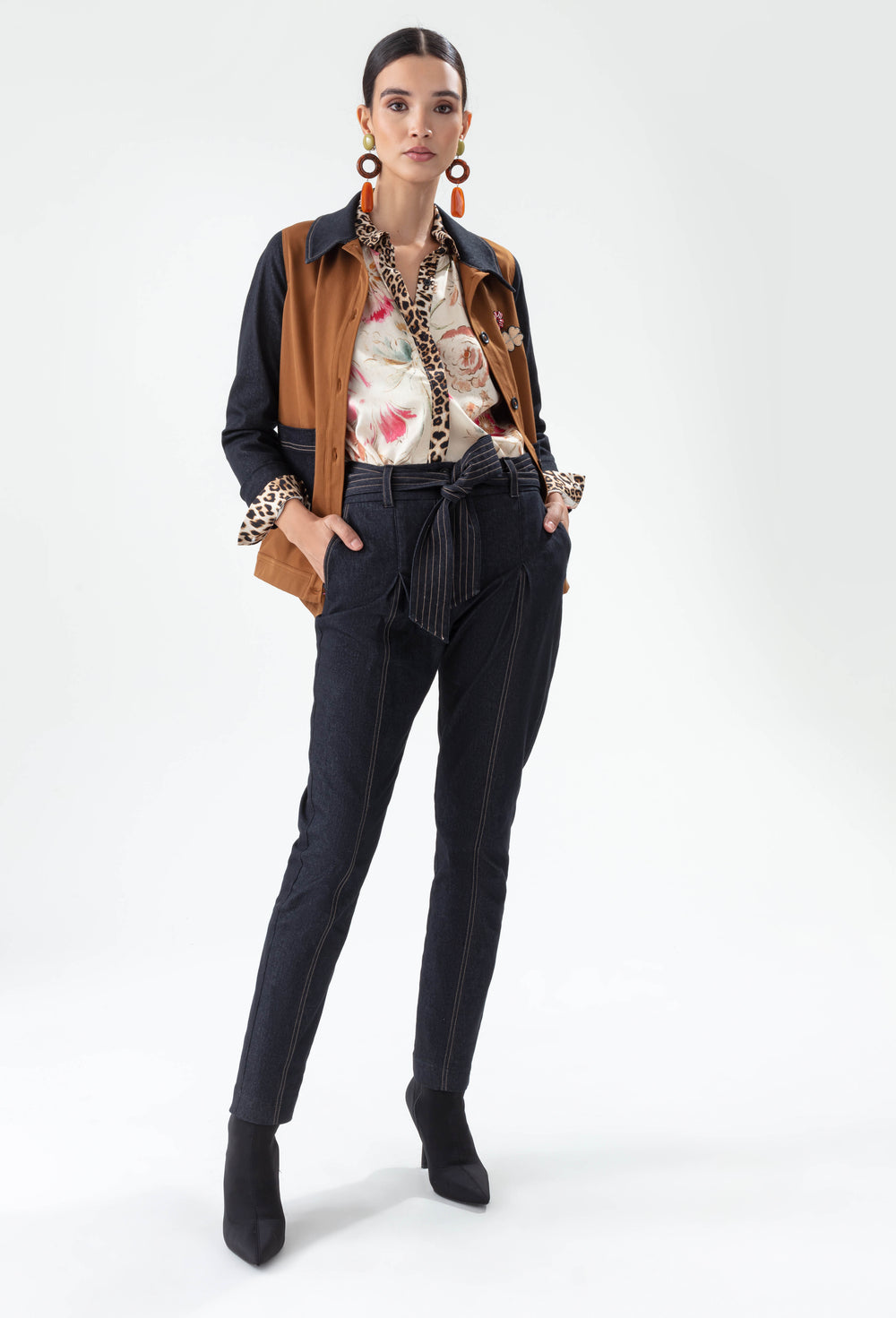 Pantalon + ceinture Lynx jean brut 1