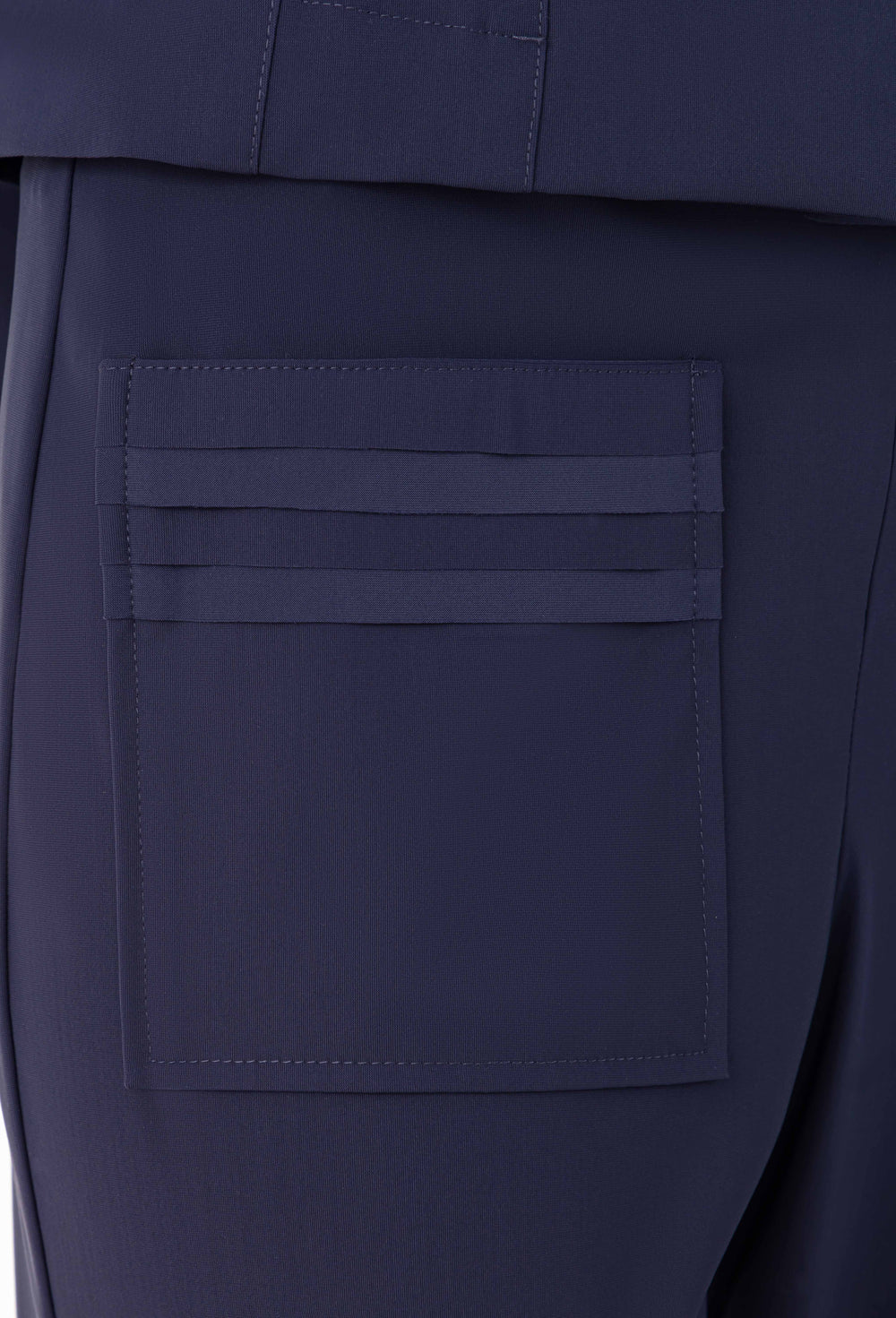 Pantalon wide Mathis en jersey technique marine 3