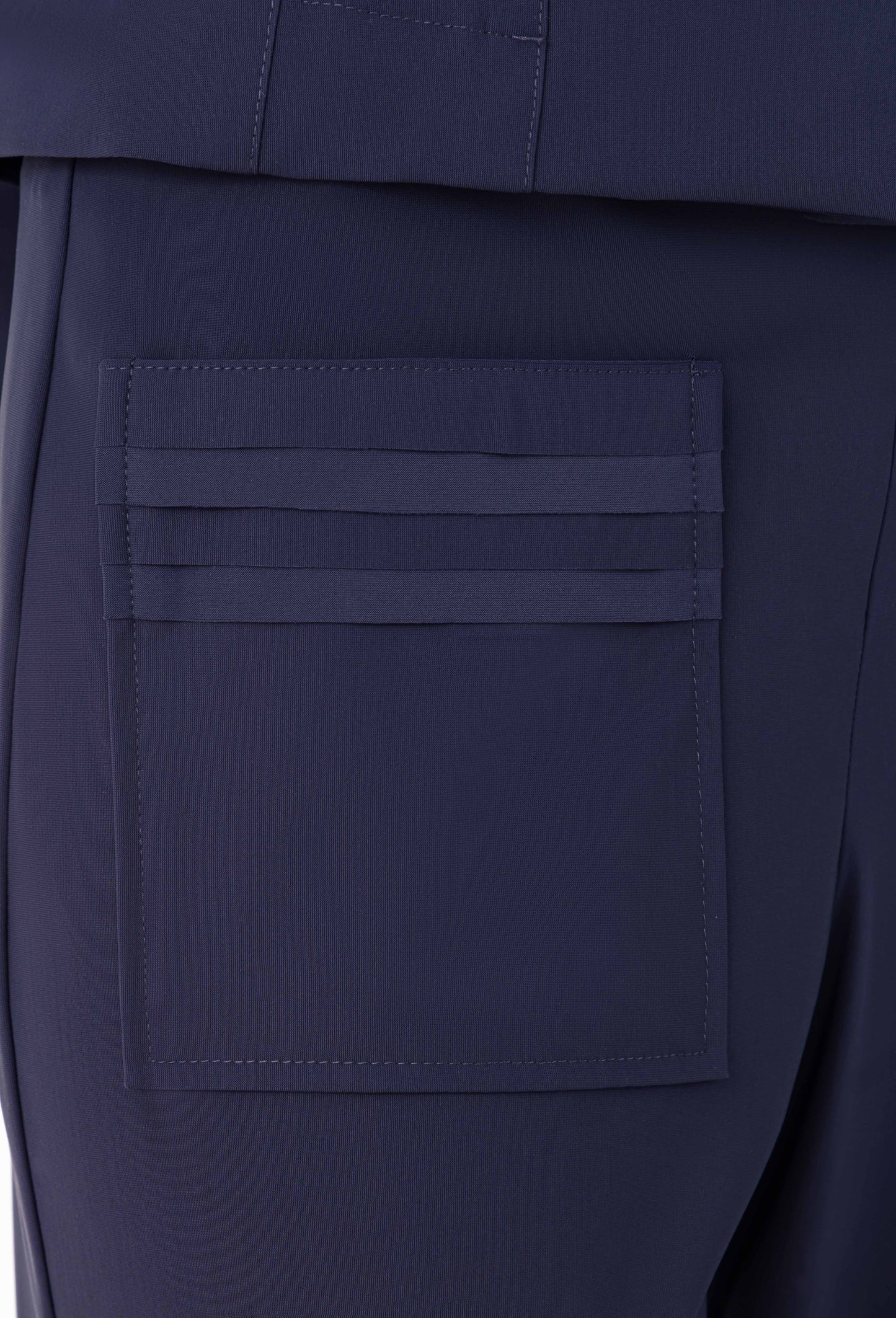 Pantalon wide Mathis en jersey technique marine 3
