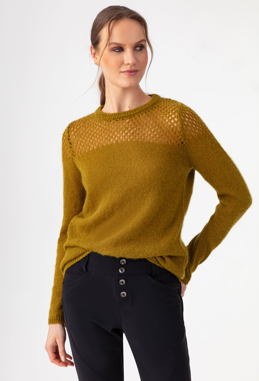 Pull Cléo en maille curry 1