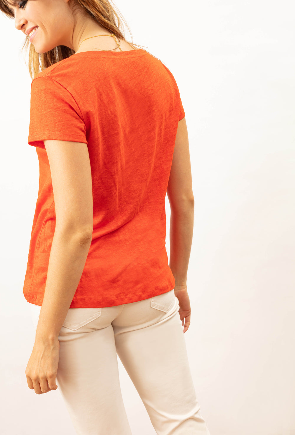 Tee-shirt Lyra orange 100% lin 3