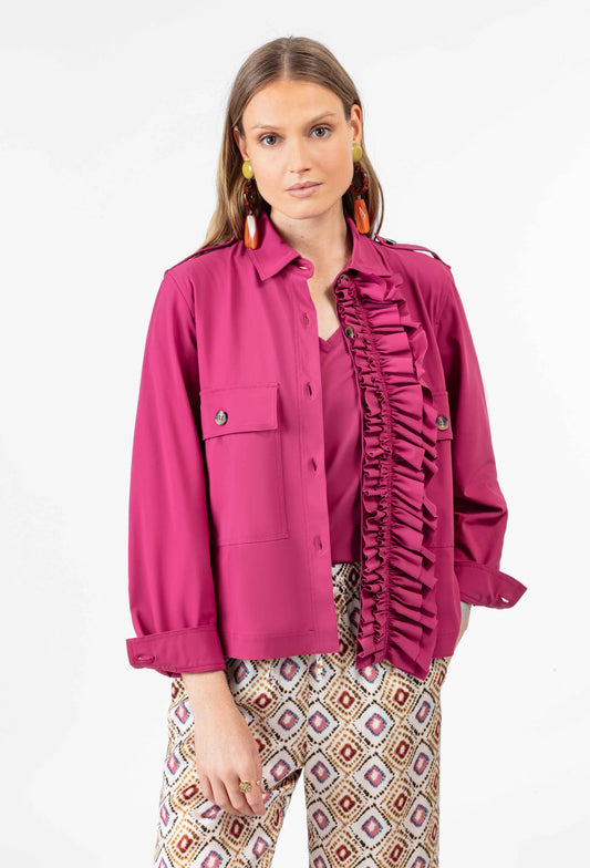 Surchemise Alvaro en jersey technique framboise 1