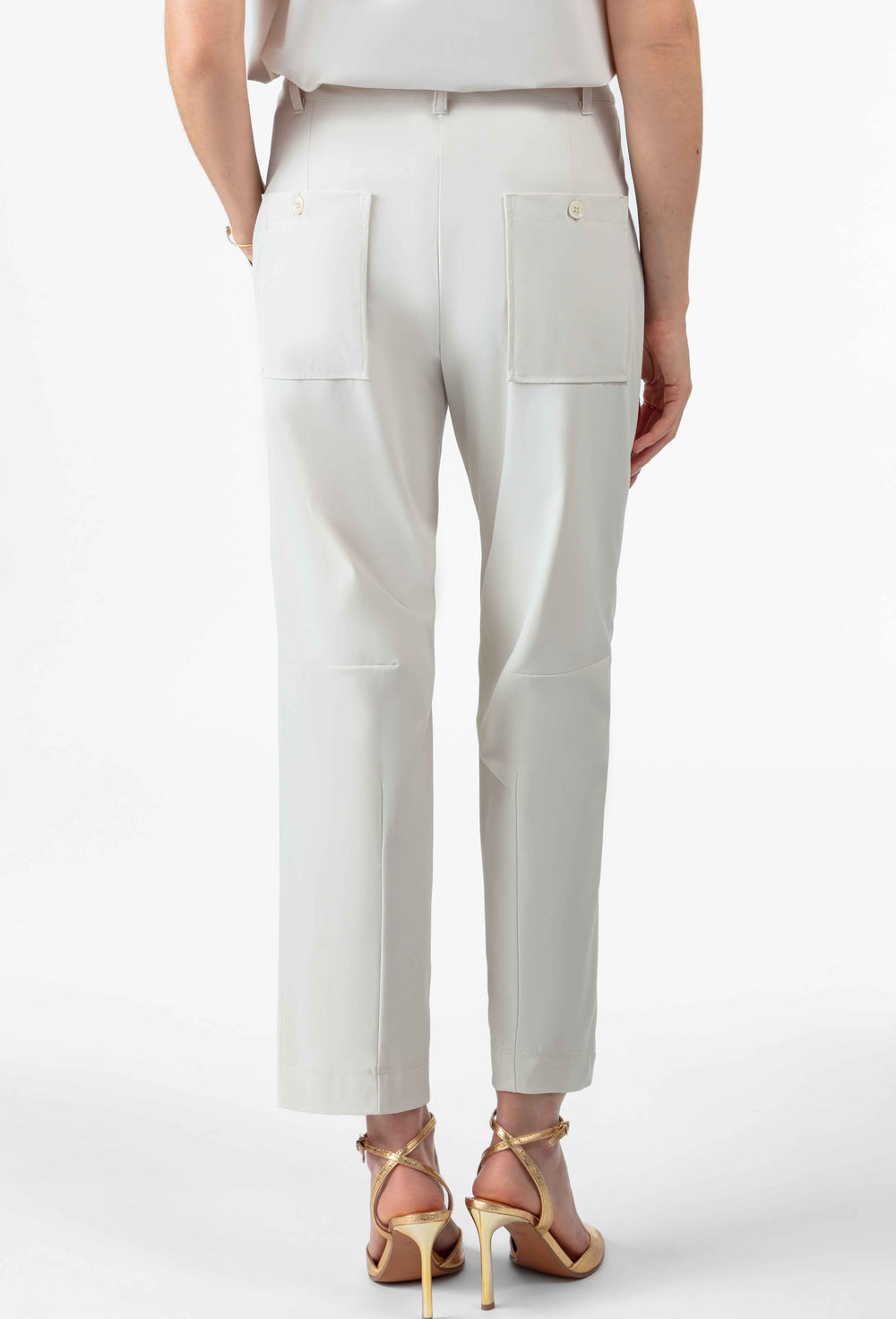 Pantalon carotte Fabian en jersey technique galet 6