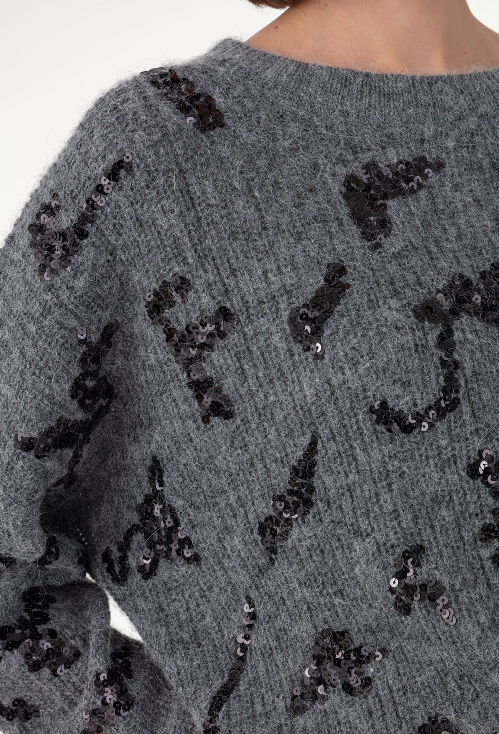 Pull Kay gris à sequins en alpaga 2