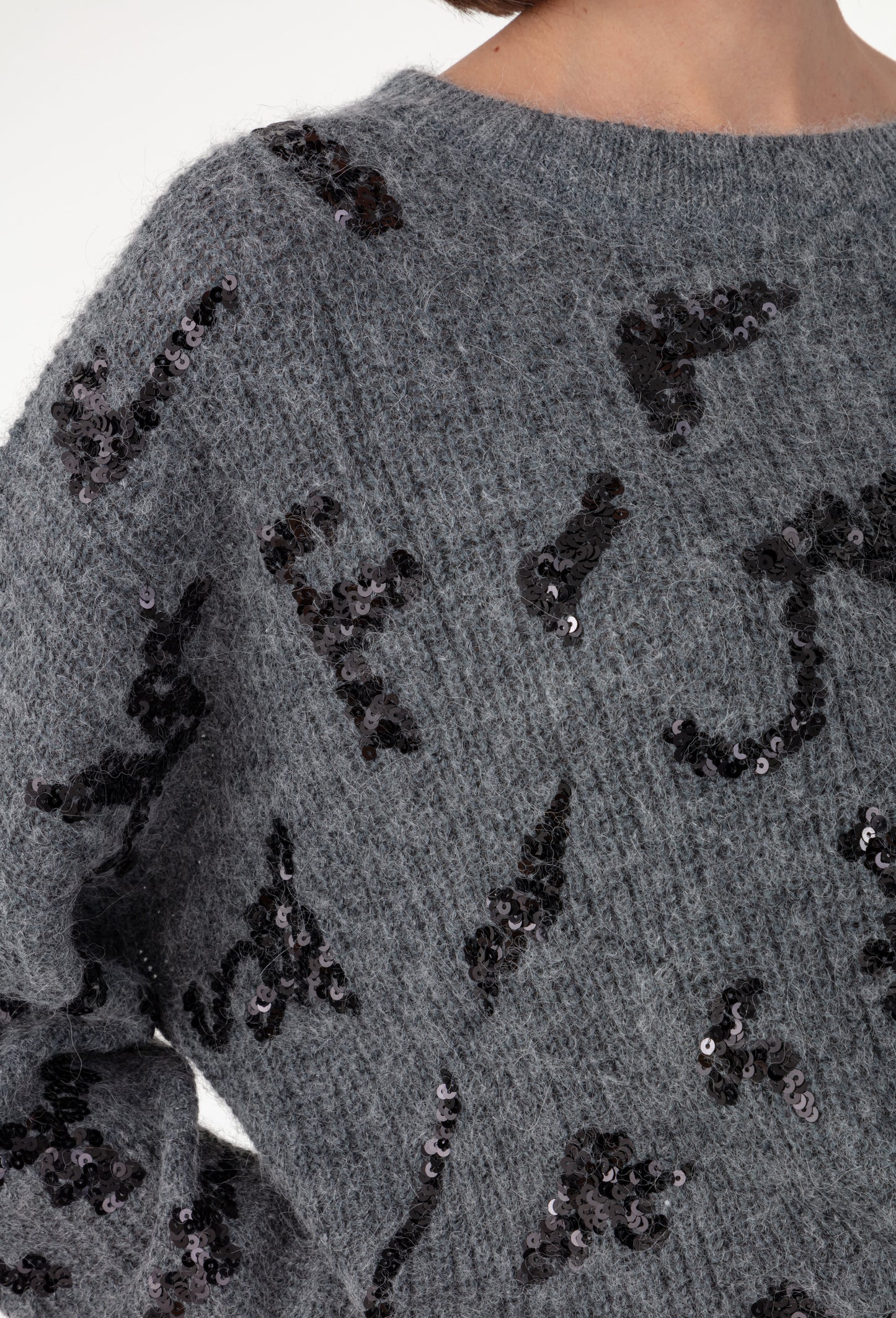 Pull Kay gris à sequins en alpaga 2
