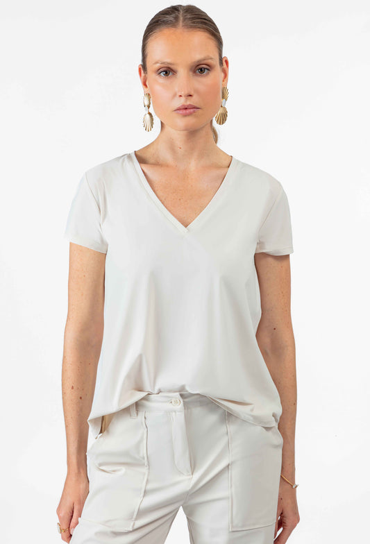 T-shirt Linda en jersey technique galet 1