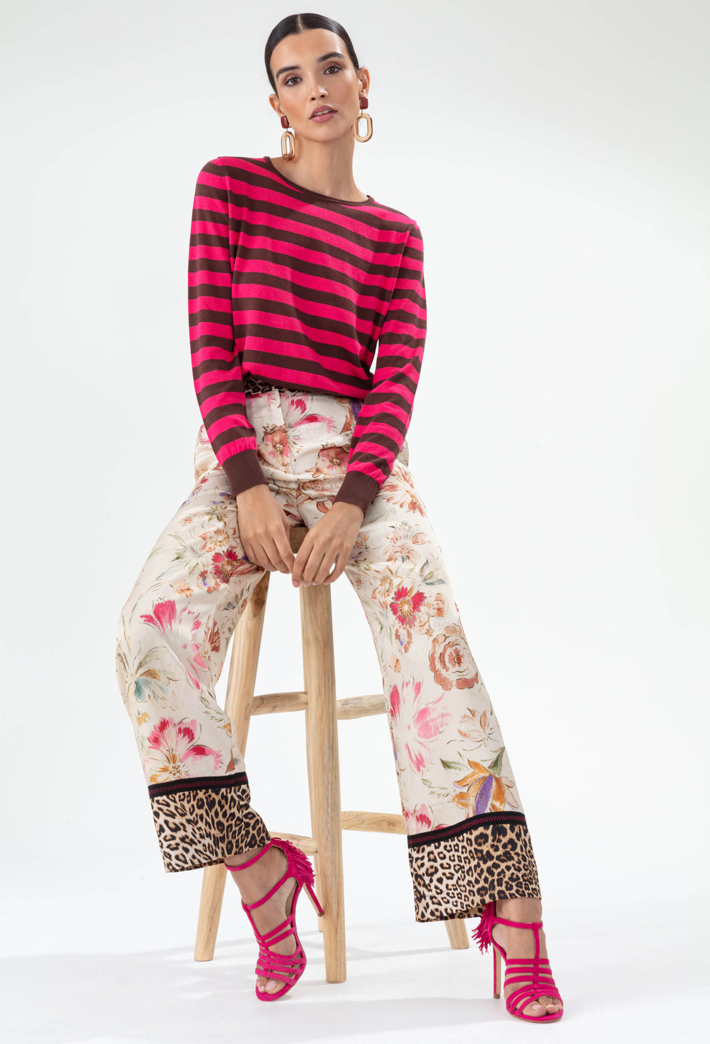 Pantalon large Féroce imprimé papyrus et léopard 5