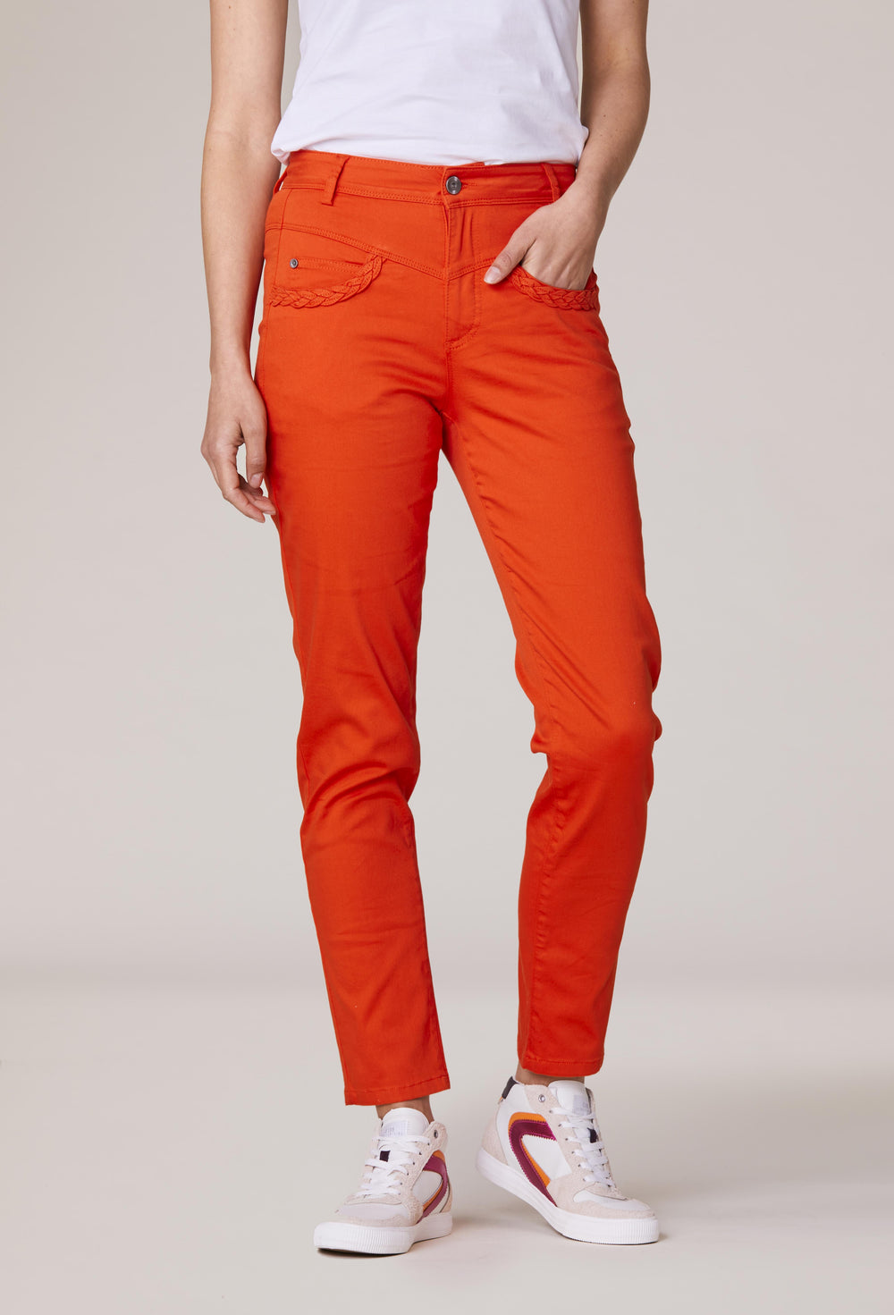 Pantalon Matias en coton orange 2