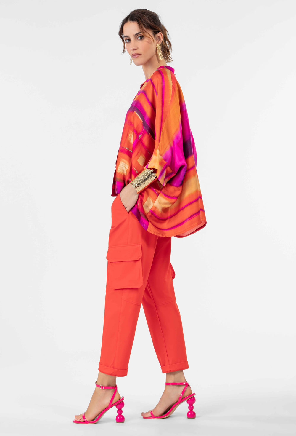 Pantalon cargo Bruce en jersey technique orange 6