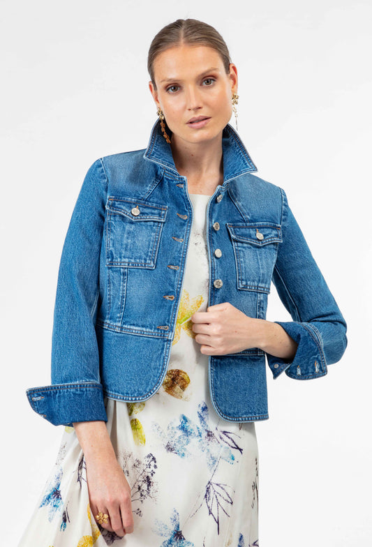 Veste Cassio en jean bleu 1