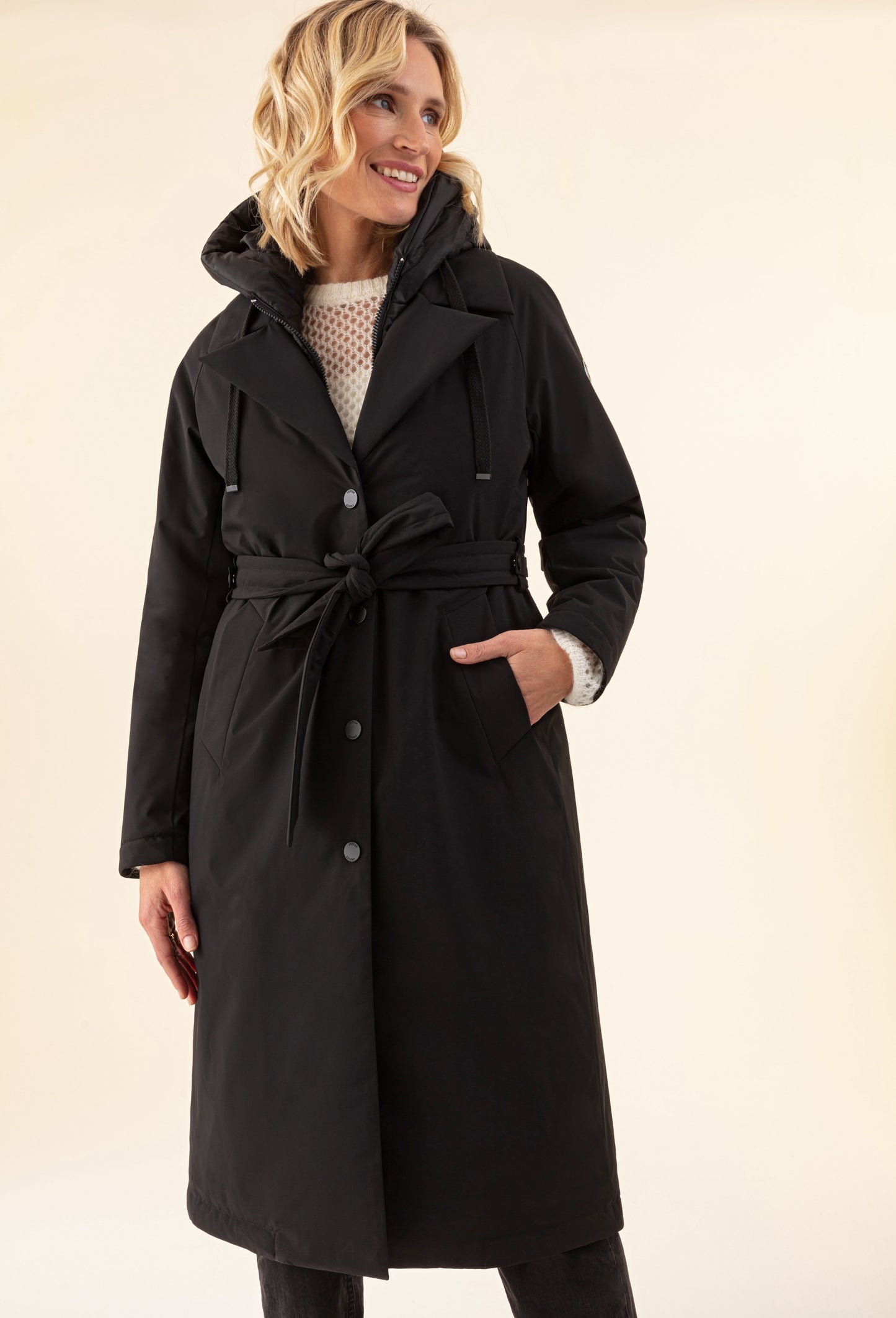Manteau long style parka Vilma noir 2