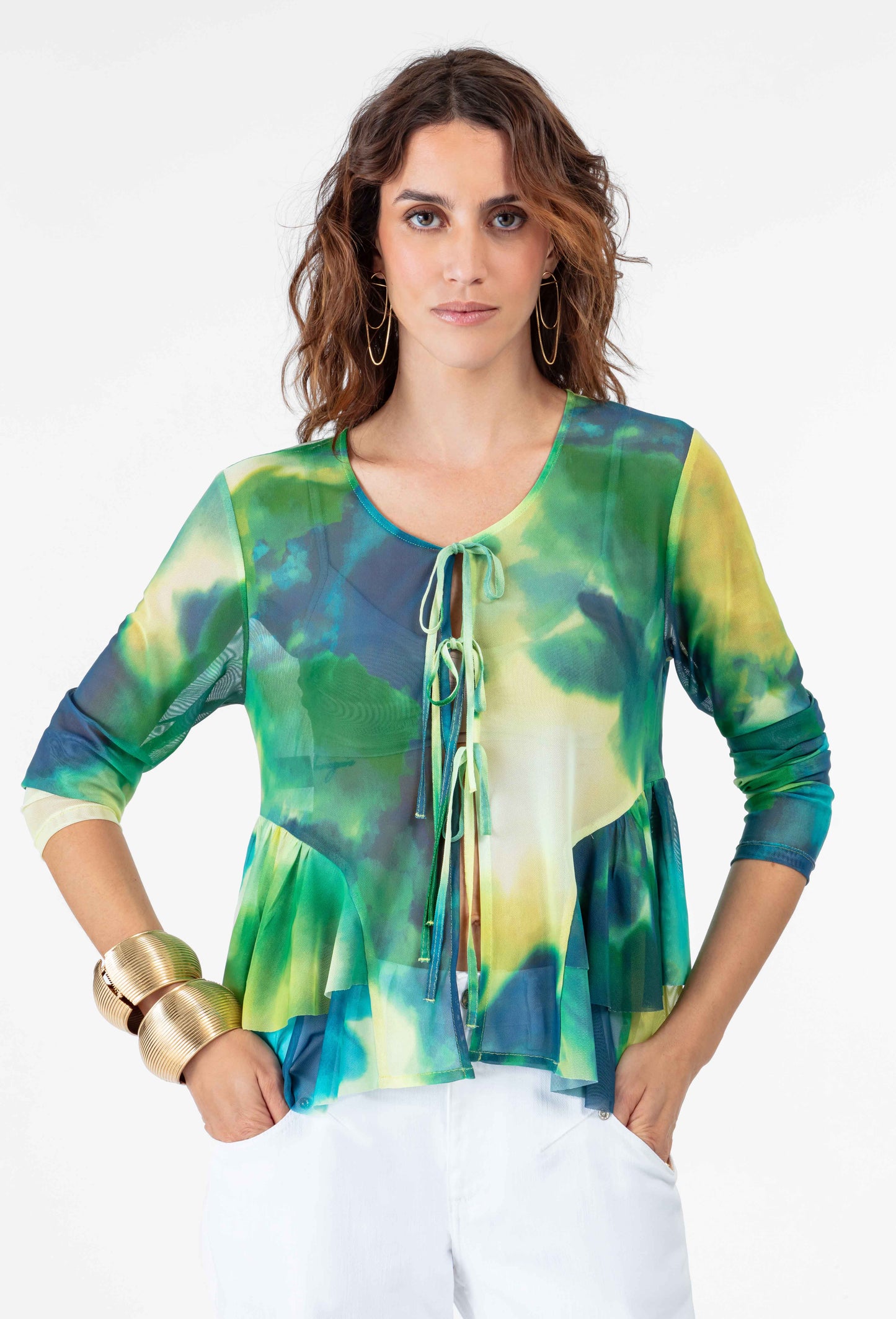 Bolero Lois en résille lagon 1