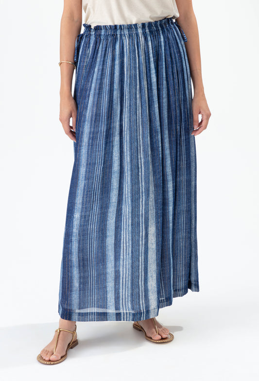 Jupe Vague à rayures saphir et gold 3