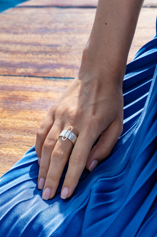 Bague Naiad en laiton argent 2