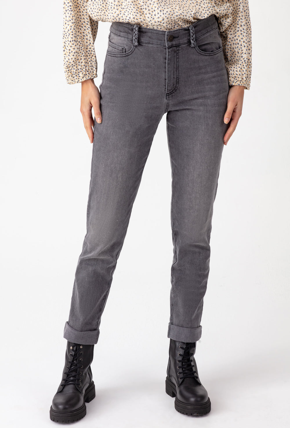 Jean slim Evan gris en coton 2