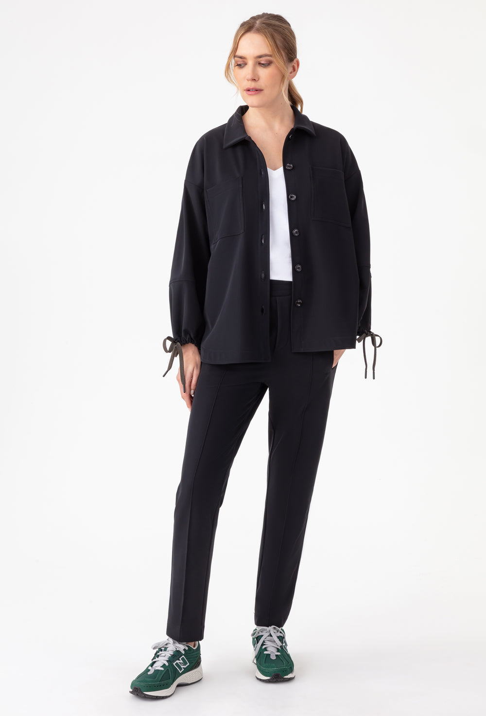 Pantalon Robin noir en jersey technique gratté 1