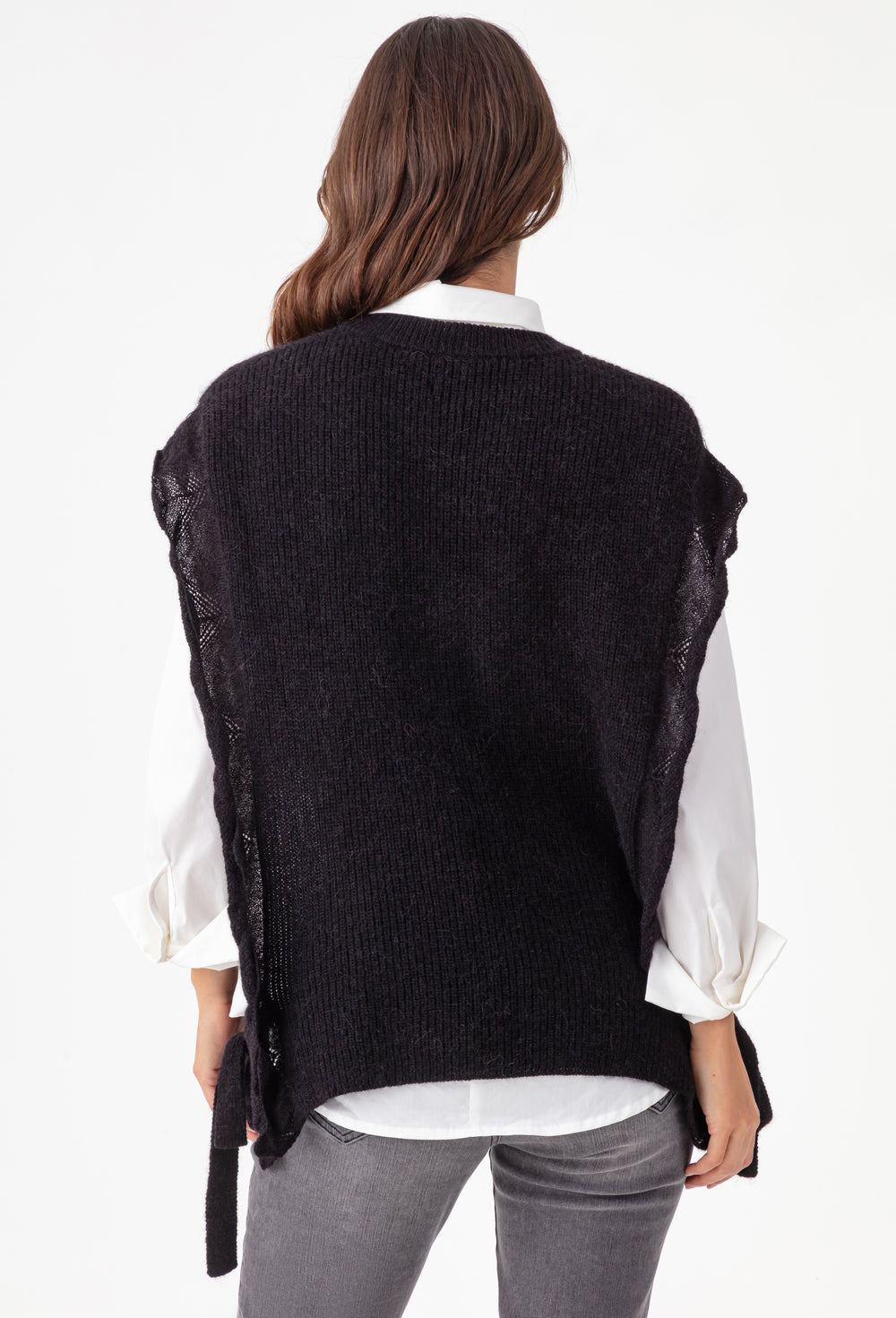 Pull sans manches Jones noir en laine 4