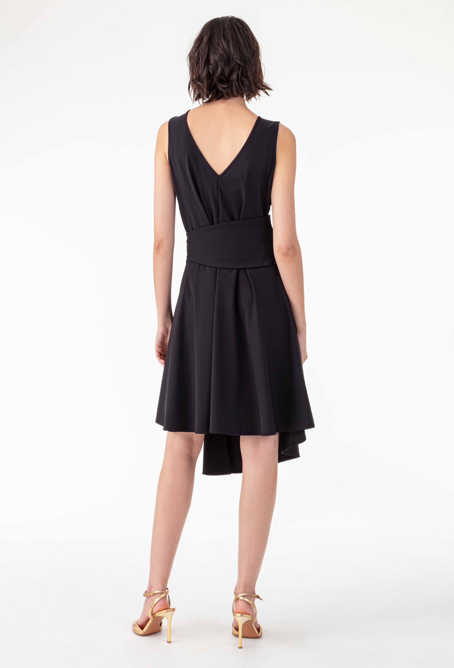 Robe portefeuille Estelle en jersey technique noir 3