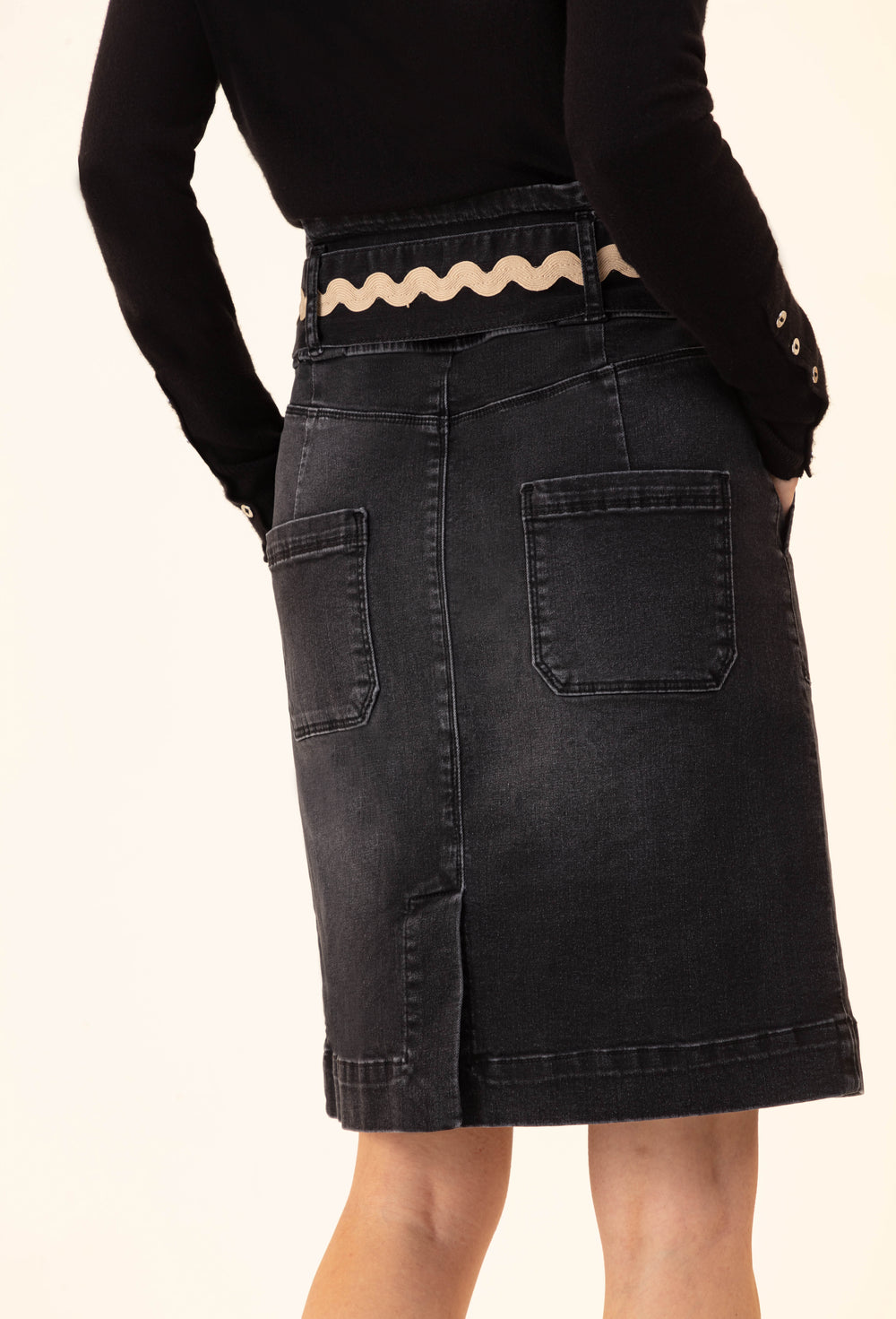 Jupe en jean Janet grise 4